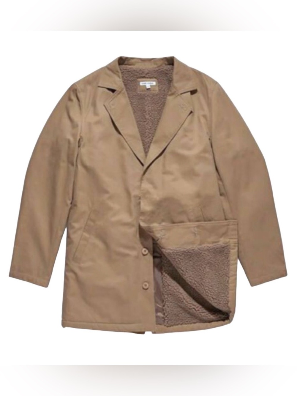 NEW BANKS JOURNAL BROWN GOLDEN DEER BROOKLYN TRENCH JACKET SMALL SHERPA PACSUN